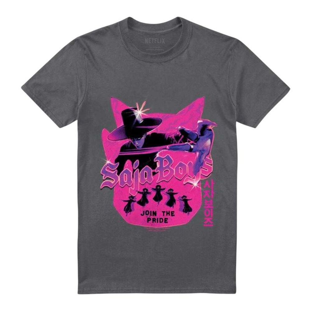 K-Pop Demon Hunters Unisex Adult Saja Boys Jinu Silhouette T-Shirt / Charcoal